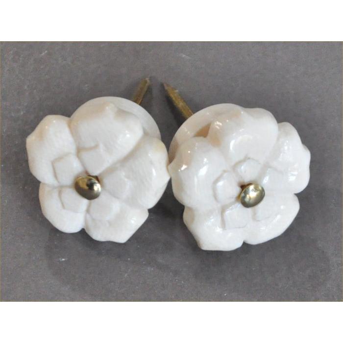 ナンタケットバスケット用の花デザインノブ23mm径ワッシャー付き