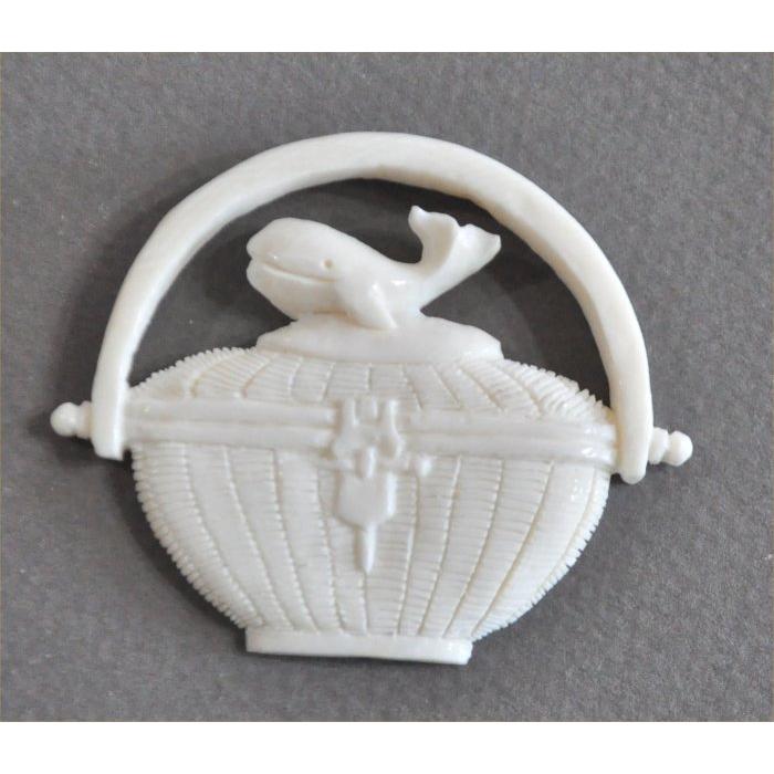 陶器製バスケットオーナメント ナンタケットバスケットのマンモス牙のバスケットデザインオーナメント
