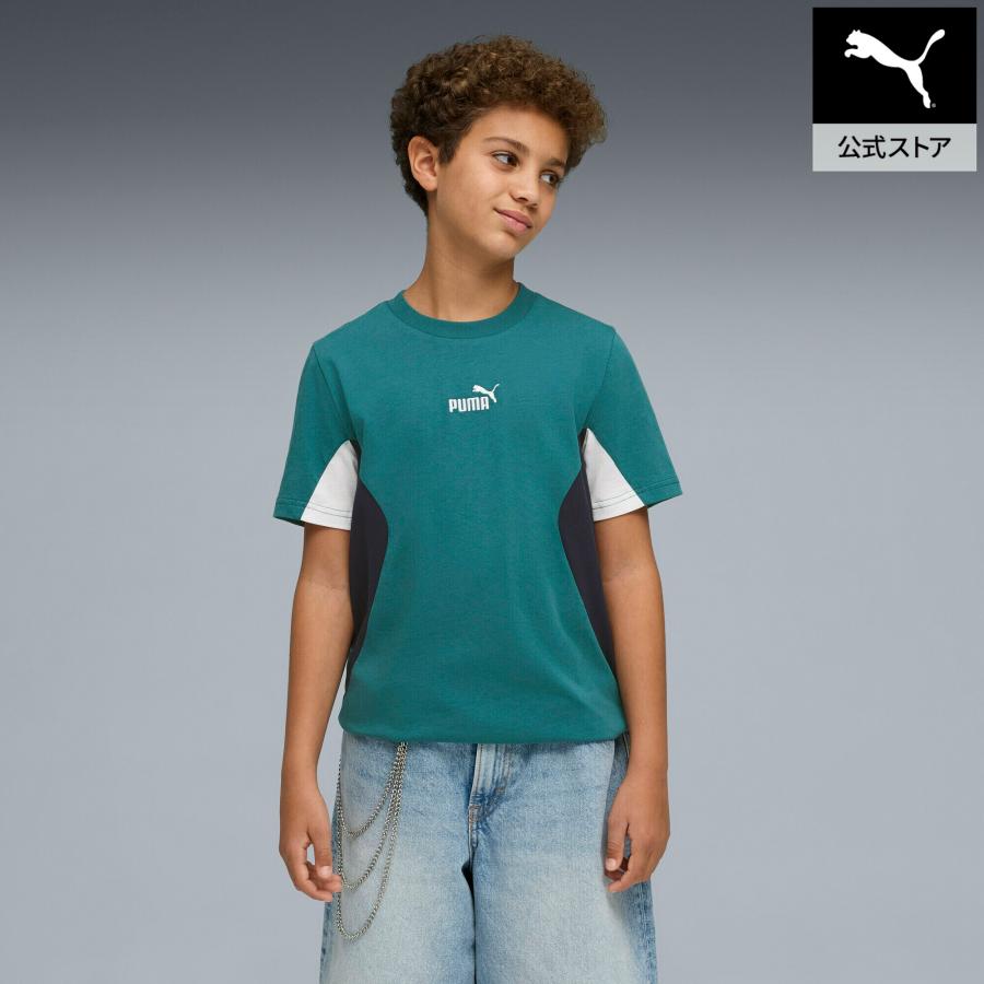 PUMA（プーマ） 『19日‐21日25倍』ボーイズ ESS ブロック 半袖 Tシャツ