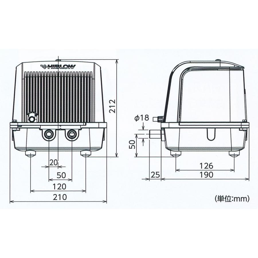 DUO-60（右ばっ気） 浄化槽 ブロワー エアーポンプ ＤＵＯ−６０ テクノ高槻 １年保証付 送料無料 タイマー内蔵２口ポンプ 右散気の画像