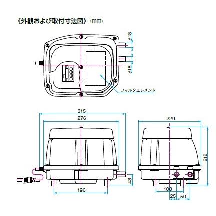 LAG-80E エアーポンプ ＬＡＧ−８０Ｅ メドーコンプレッサ 日東工器 １年保証付　送料無料 |  | 04