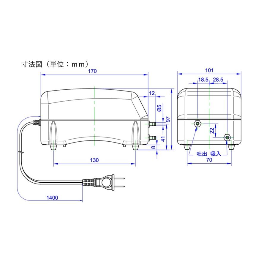 エアーポンプ　水槽　ST-6000S【吸排両用】　エアサーブ製　観賞魚　1年保証付き　送料無料　低騒音・低振動　省エネ　100％国内生産　安心の耐久性　 |  | 03