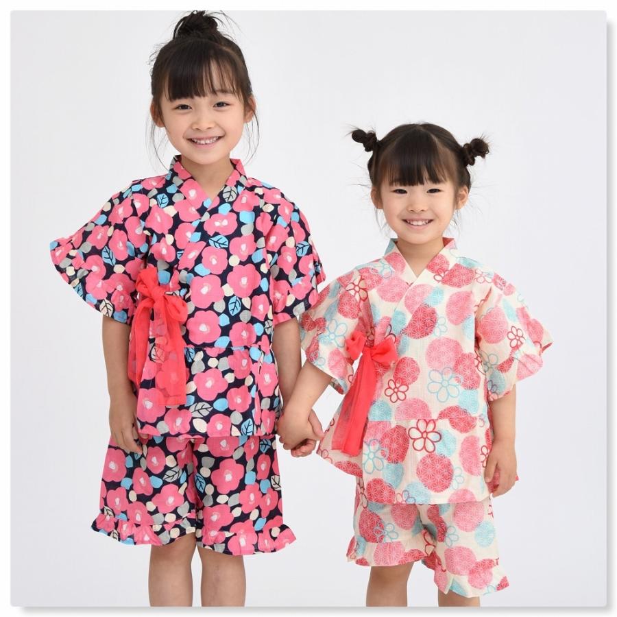 子供 甚平 女の子 子供服 お祭り 夏 上下セット リボン キッズ 100 110 1 130 花柄 手毬柄 子供服punahele 通販 Yahoo ショッピング