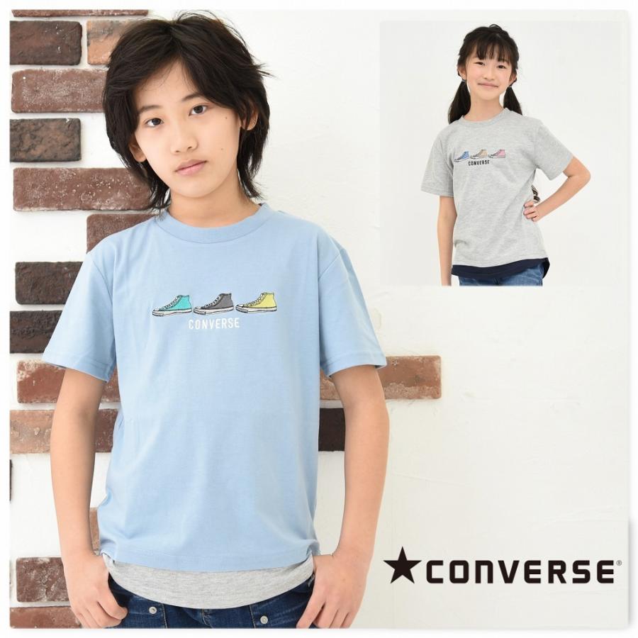 子供服 Tシャツ コンバース 半袖 スニーカー刺繍 男の子 夏 女の子 CONVERSE｜punahele