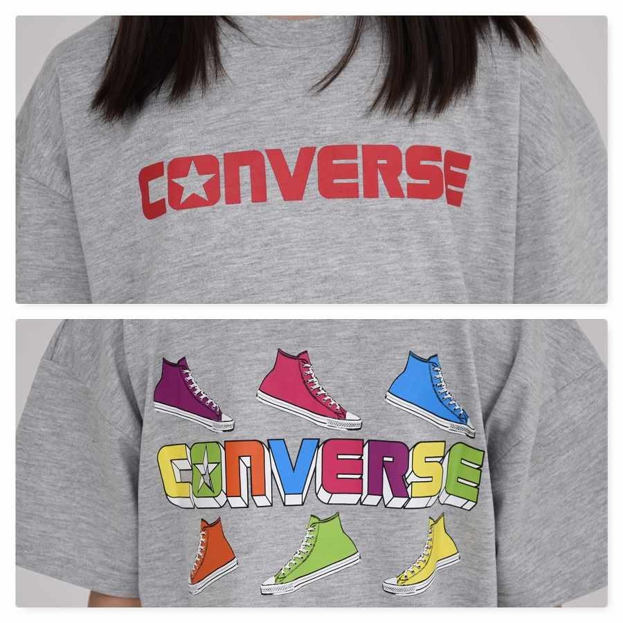 子供服 Tシャツ 半袖 ビッグロゴ プリント 男の子 コンバース CONVERSE ブランド キッズ 通学 シューズ柄｜punahele｜08