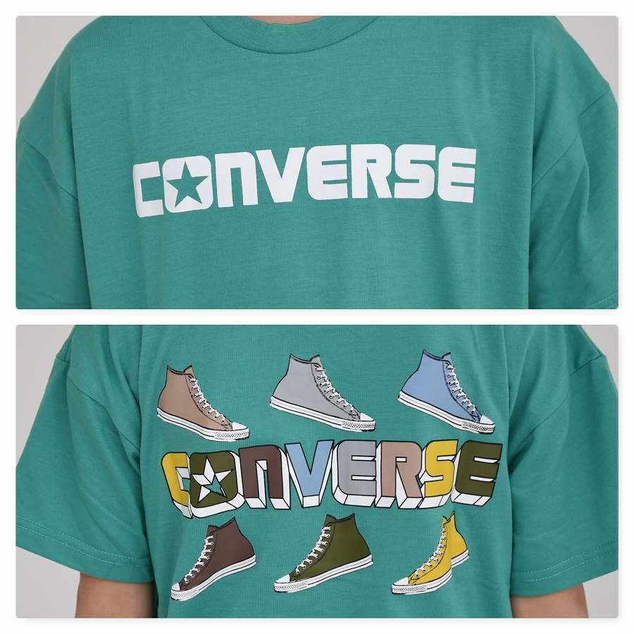 子供服 Tシャツ 半袖 ビッグロゴ プリント 男の子 コンバース CONVERSE ブランド キッズ 通学 シューズ柄｜punahele｜09