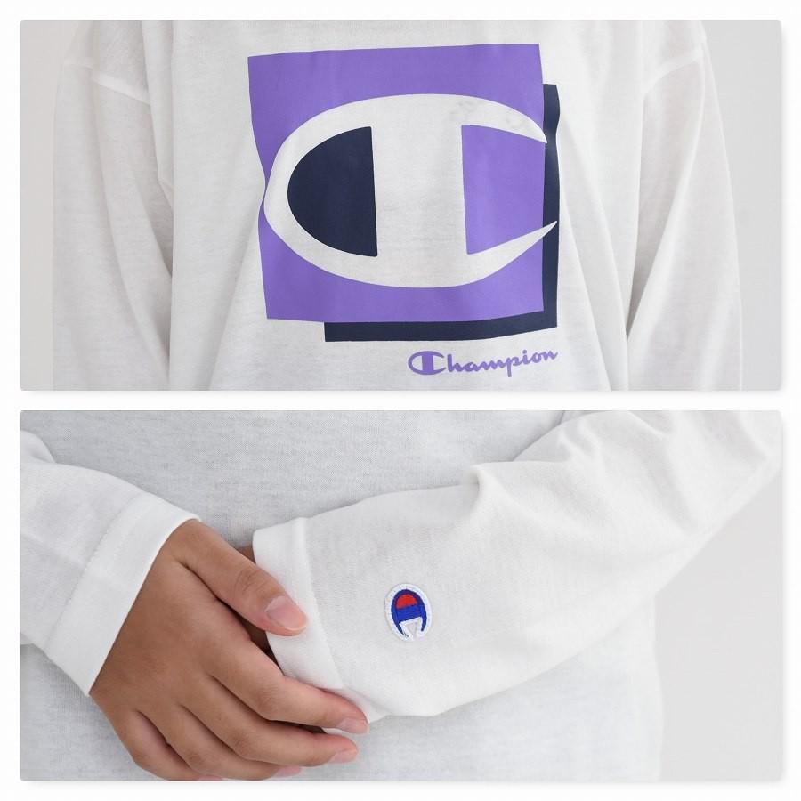 長袖 Tシャツ チャンピオン 送料無料 子供服 champion 国内正規品 女の子 スポーツ ジュニア ブランド 通学｜punahele｜07