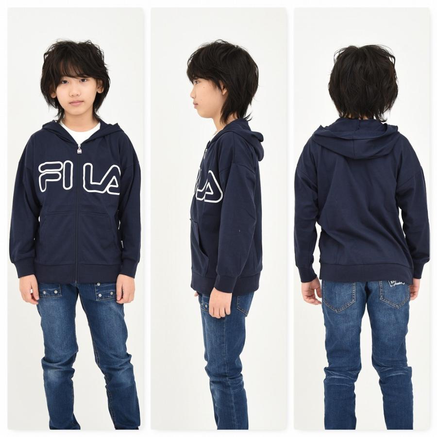 FILA 子供服 長袖パーカー フード付きジャケット ビッグロゴプリント 薄手｜punahele｜04