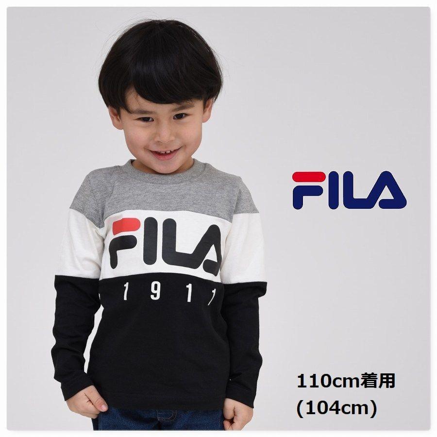 子供服 FILA フィラ 長袖 Tシャツ ビッグロゴ キッズ 男の子 女の子 綿100％ 天竺 トップス 秋 春 冬｜punahele｜04