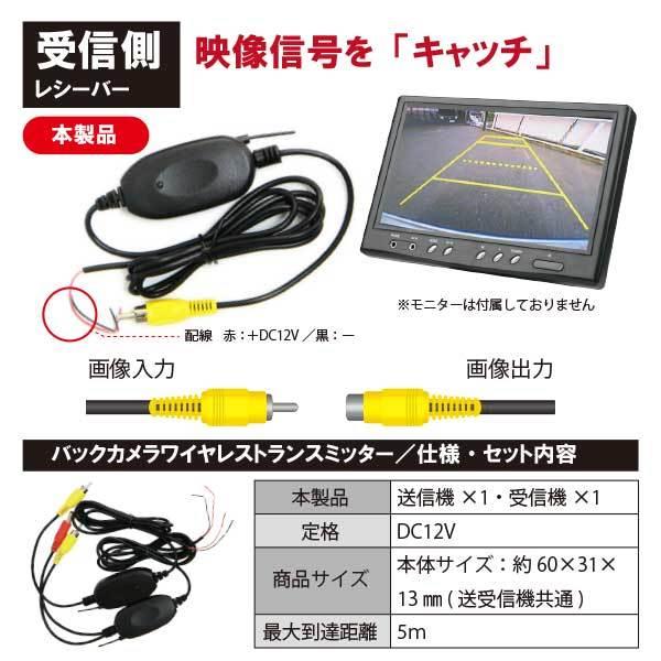 ワイヤレストランスミッター ワイヤレスキット バックカメラ モニター