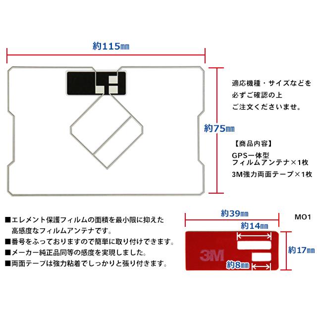 GPS一体型スクエア型フィルムアンテナ1枚 3M両面テープ1枚