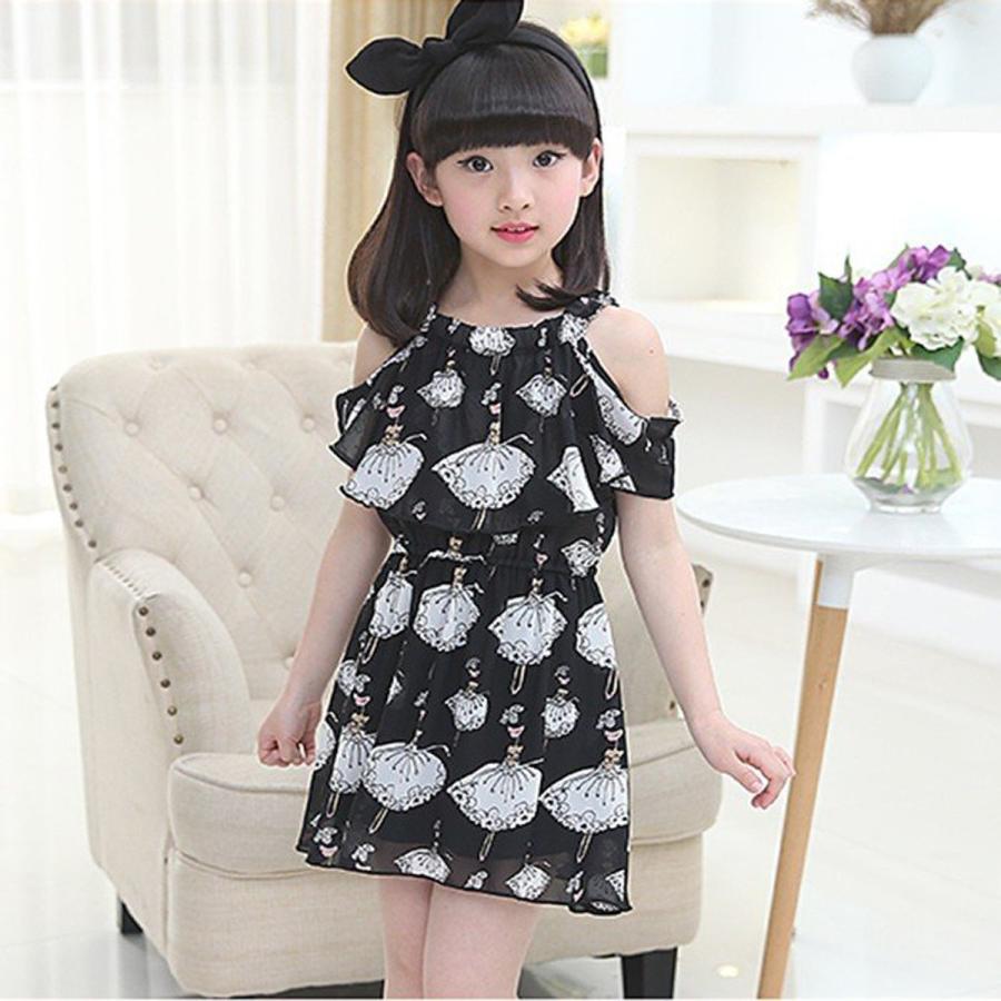 子供服 ワンピース キッズ 女の子 ティーンズ シフォン ガール 