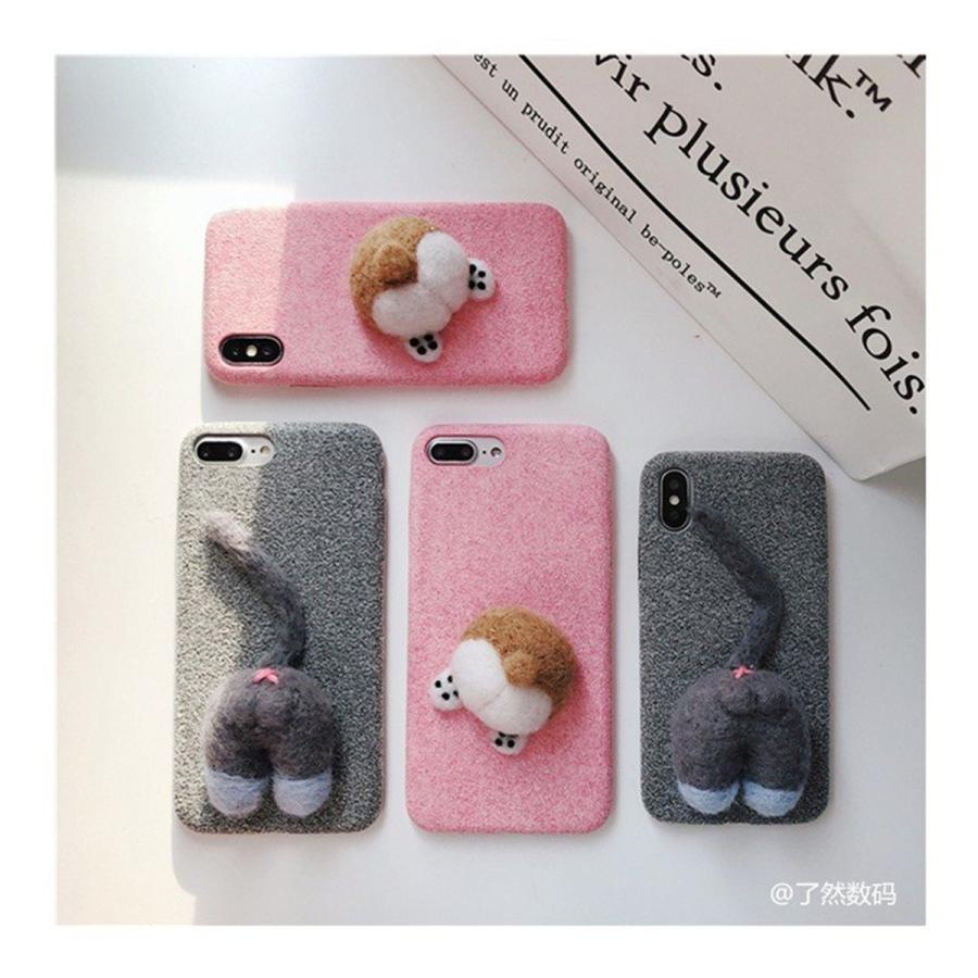 高品質 iPhone Xs maxケース おしり ネコ イヌ iPhone6 iPhone7