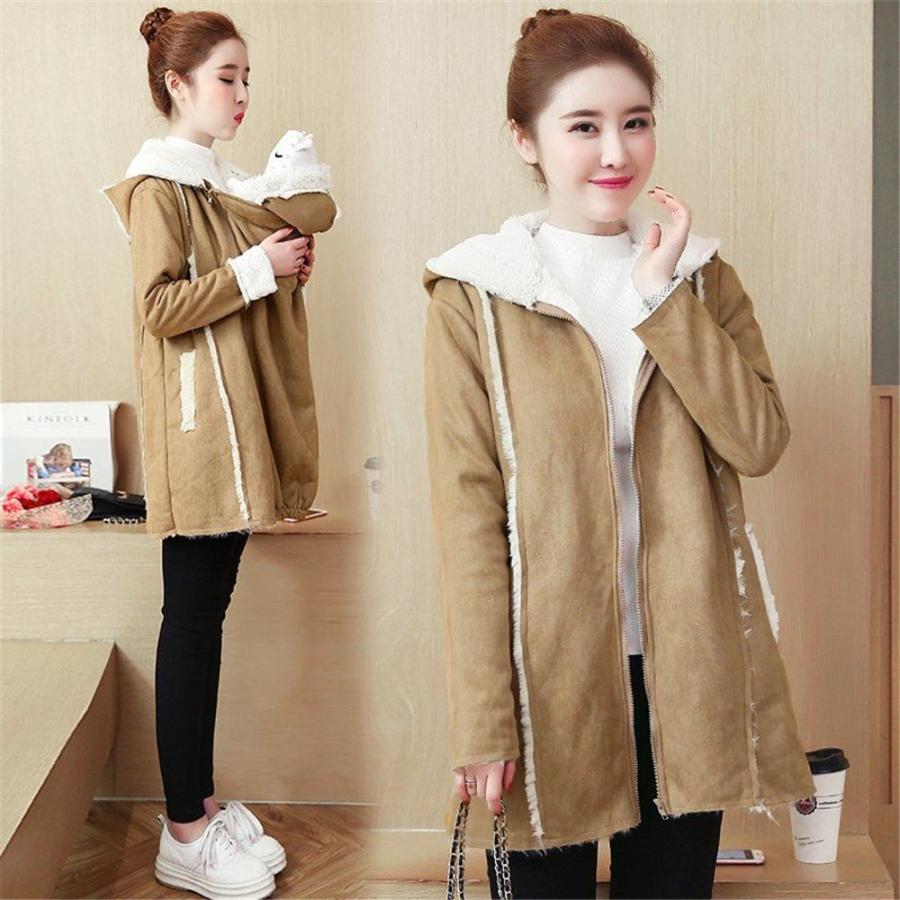 アウター ママコート マタニティ ダッカー付き 妊婦 Aライン フード