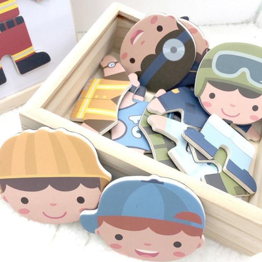 知育玩具 子供向けジグソーパズル キャリアマン 職業認識 木製 木のオモチャ 磁気 消防士 医者さん スポーツマン ポリスマン６種類 Oc 0005 A Puni Masyu Mon Cheri 通販 Yahoo ショッピング