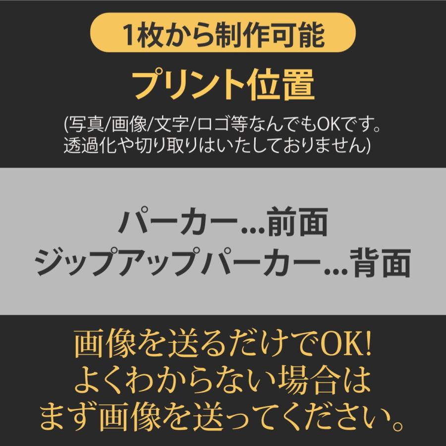 オリジナル プリント オーダーメイド ジップアップ パーカー 高