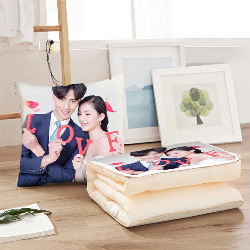 オリジナル 2WAY クッション ブランケット 写真入り オーダーメイド 40