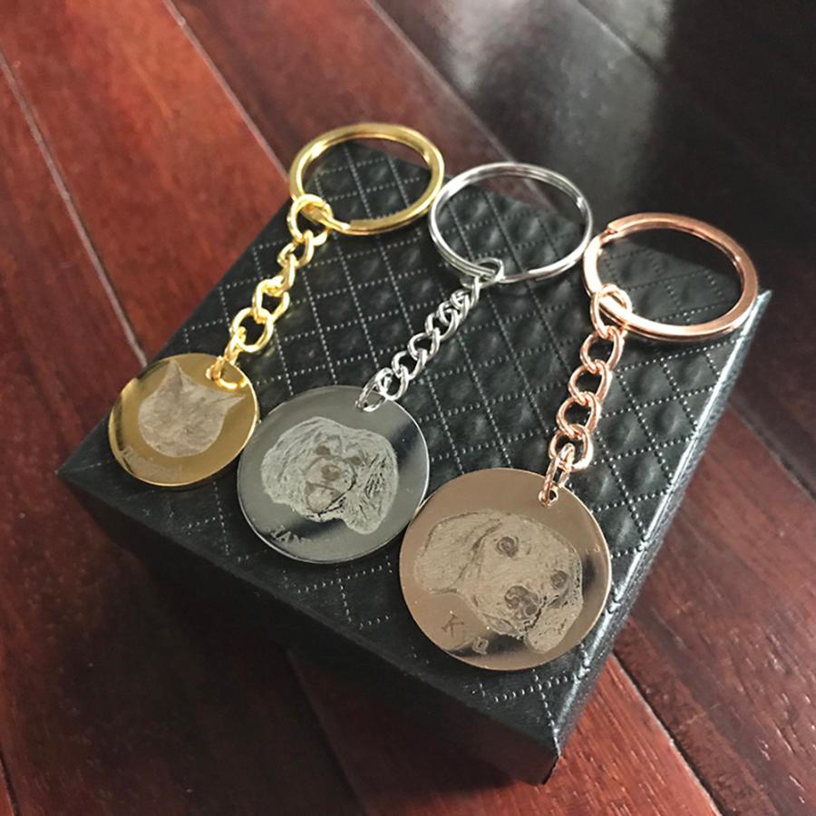 オリジナル ペット レーザー刻印 キーホルダー ステンレス サイズ別