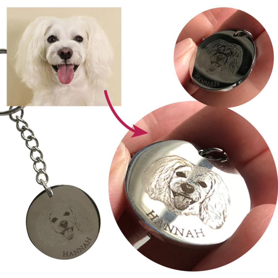 オリジナル ペット レーザー刻印 キーホルダー ステンレス サイズ別