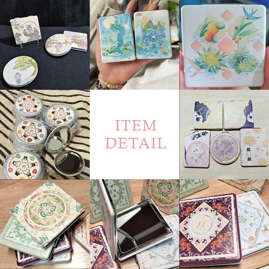 オーダーメイド コンパクト ミラー 折りたたみ 拡大鏡 手鏡 おしゃれ