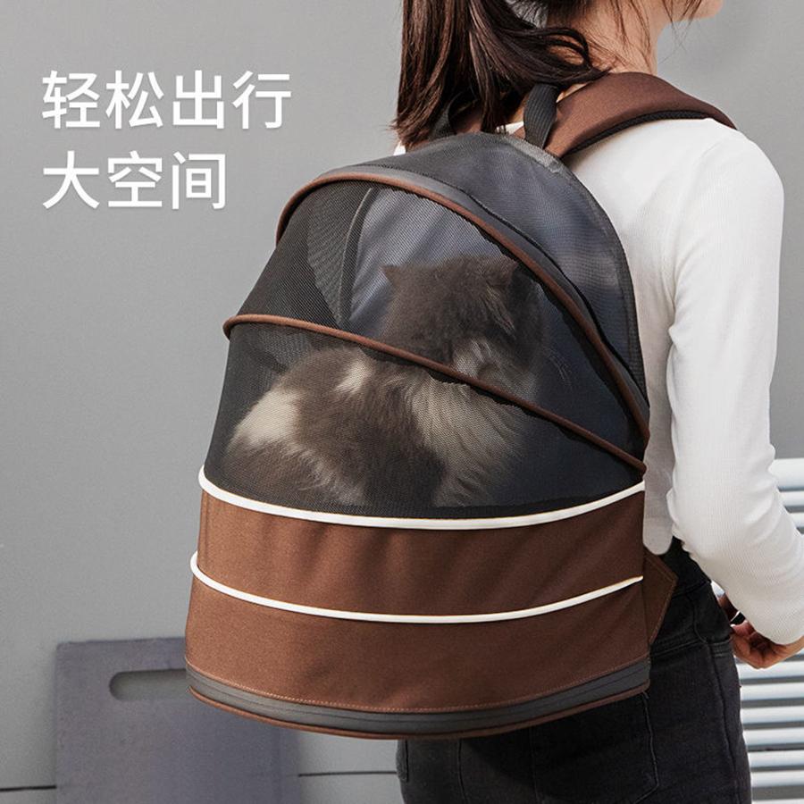 ペットキャリー バッグ 伸縮自在 リュック ケース ゲージ メッシュ 猫