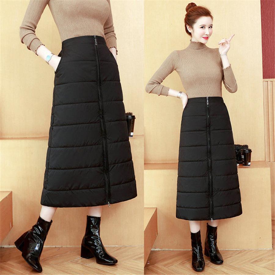 大きいサイズ レディース 防寒スカート ダウン綿 巻きスカート 裏ボア