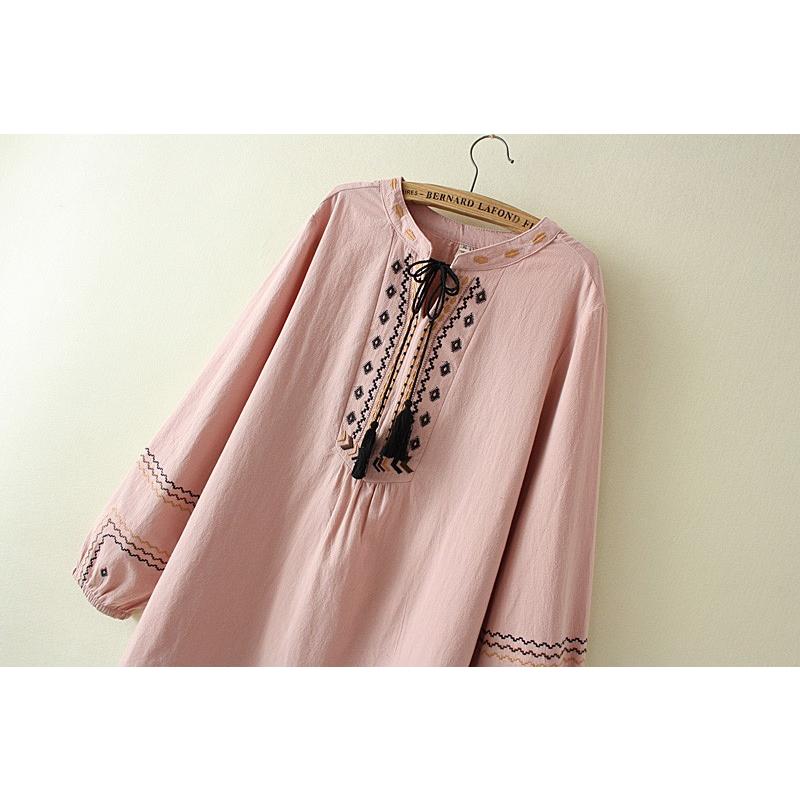 大きいサイズ レディース カントリー風 刺しゅう シャツ XL〜4XL LL 2L
