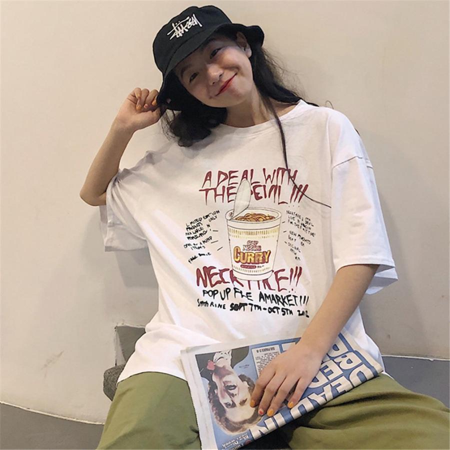 大きいサイズ レディース Tシャツ カップラーメン ゆったり ワイド