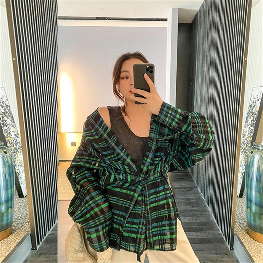 大きいサイズ  レディース 格子 ワイシャツ S〜3XL LL 2L 3L 4L 春秋冬 トップス 長袖 シャツ