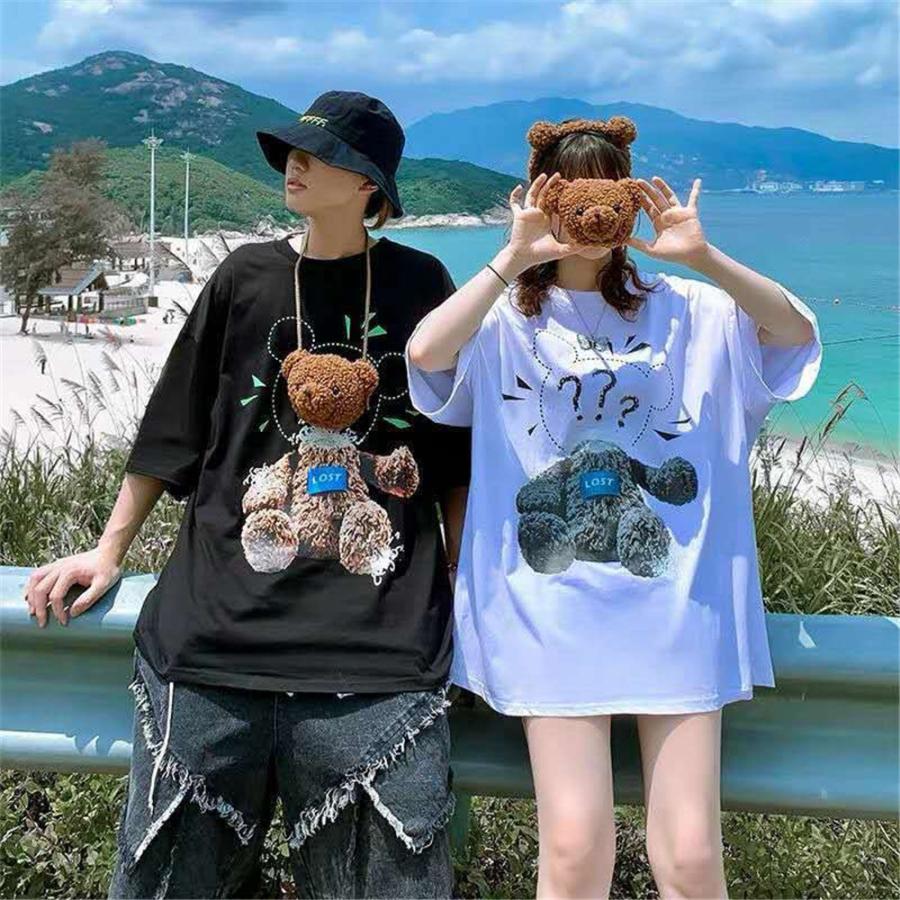 Tシャツ レディース 半袖 トップス くま インスタ映え バッグなし