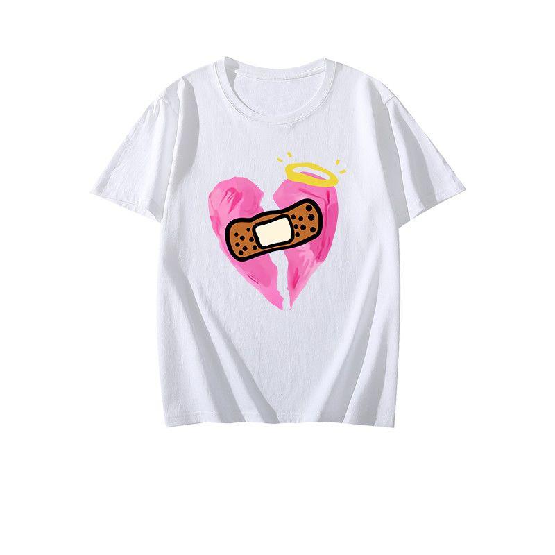 大きいサイズ レディース Tシャツ ハート ばんそうこう イラスト