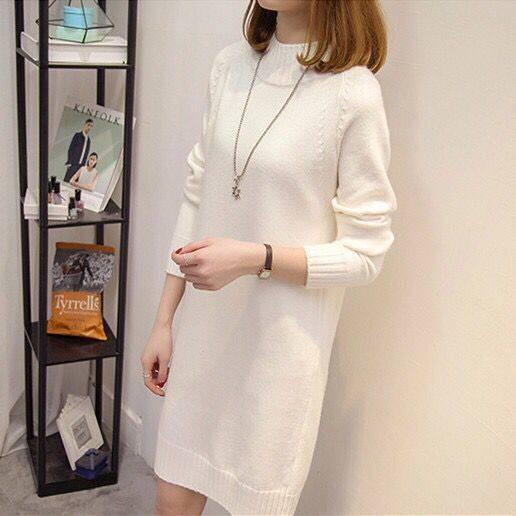 大きいサイズ レディース ニット チュニック ワンピース S〜3XL相当 LL