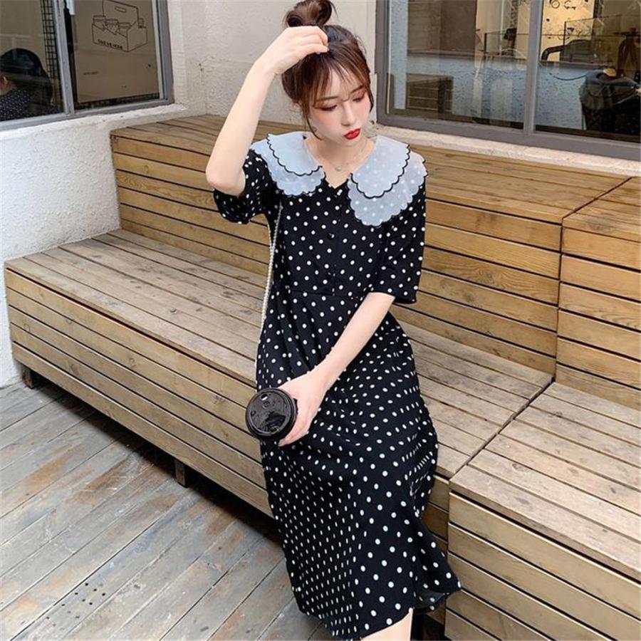 大きいサイズ ワンピース レディース ドット柄 かわいい 大人女子 L