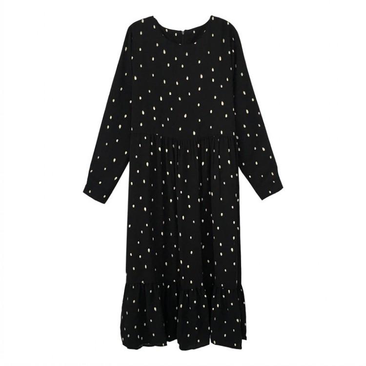 大きいサイズ レディース 水玉 ロング ワンピース XL〜3XL LL 2L 3L