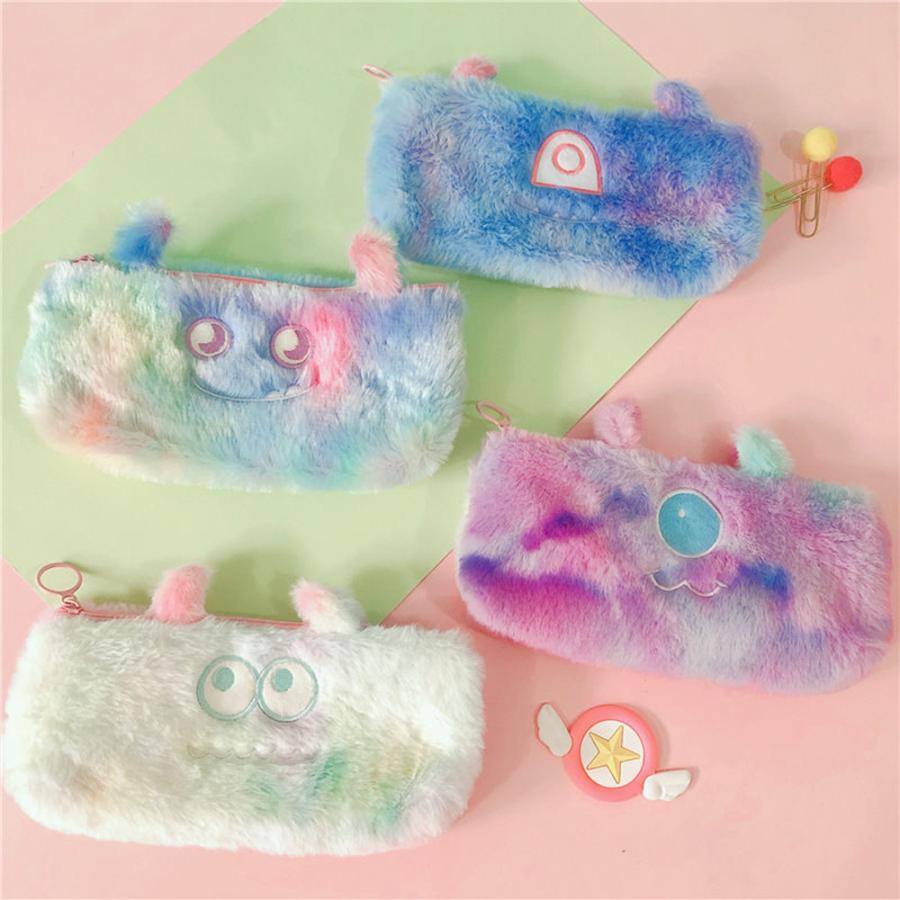 ペンケース 筆箱 コスメ ポーチ 怪獣 モンスター モコモコ インスタ