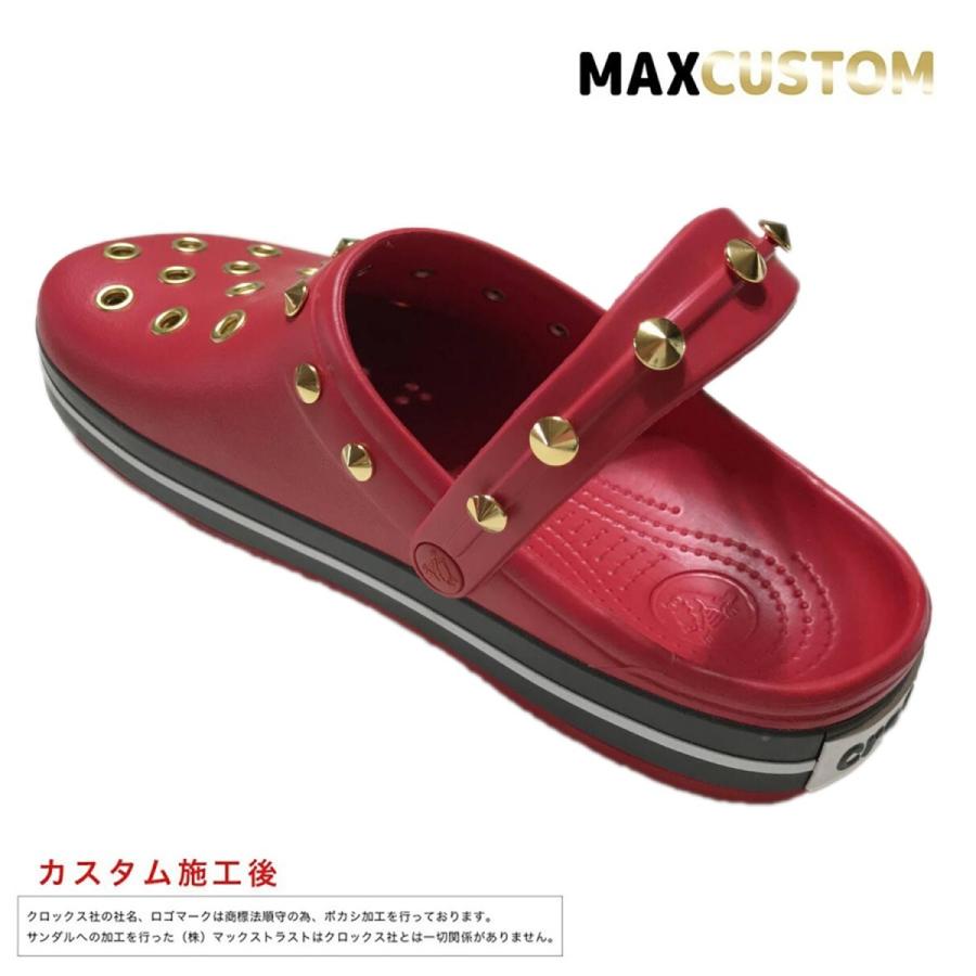 クロックス パンク カスタム クロックバンド 純金メッキ加工 赤 レッド crocs custom サンダル メンズ レディース｜punkcrocs｜04