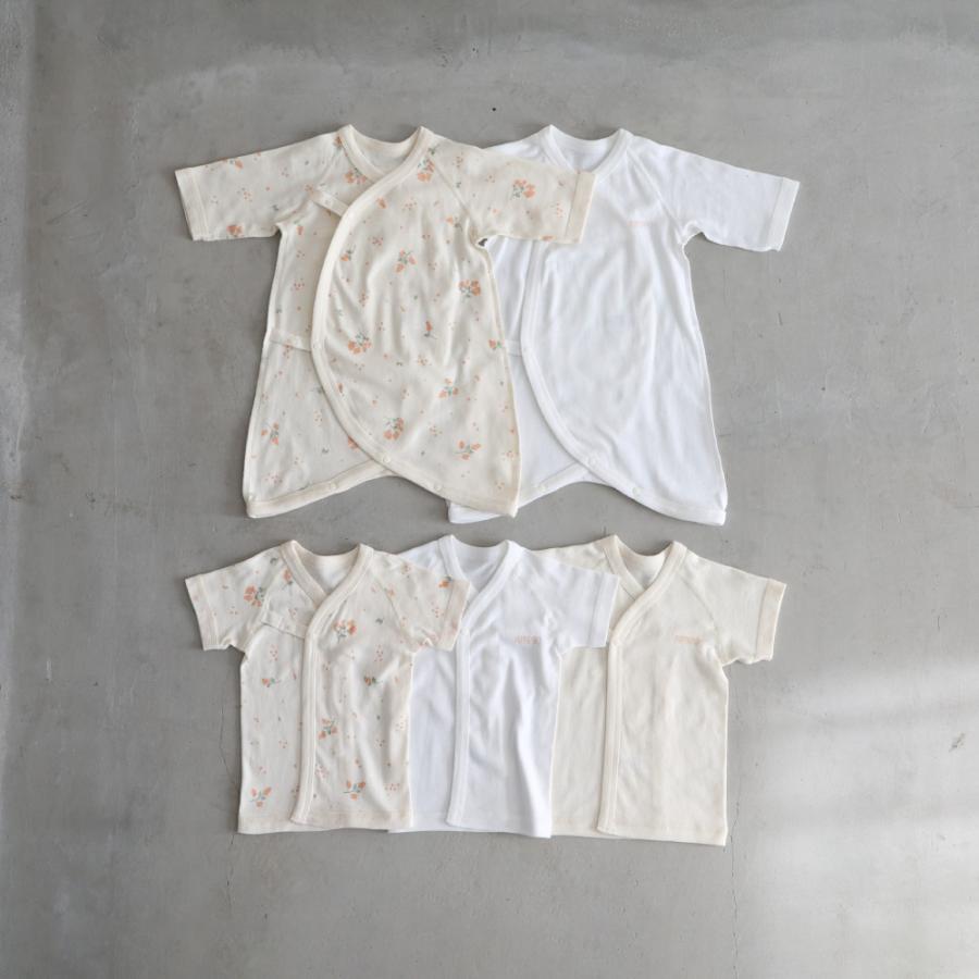 PUPPAPUPO 新生児肌着 5枚組 綿100% 年中素材 ボタン 短肌着 コンビ  