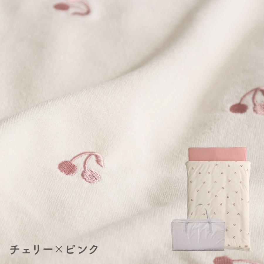 PUPPAPUPO 【洗える】 お昼寝ふとん 5点セット 【パイル】 綿100% 撥水 バック 保育園 幼稚園 子供 キッズ ふとん 洗濯OK 刺繍 入園準備 布団 プッパプーポの画像