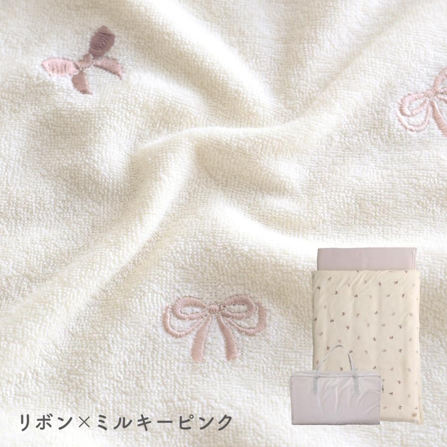 PUPPAPUPO 【洗える】 お昼寝ふとん 5点セット 【パイル】 綿100% 撥水 バック 保育園 幼稚園 子供 キッズ ふとん 洗濯OK 刺繍 入園準備 布団 プッパプーポの画像