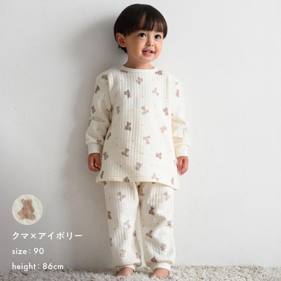 PUPPAPUPO 腹巻き付き ベビー パジャマ ニットキルト 長袖 腹巻 キッズ ルームウェア セットアップ 上下セット 80 90 100 110 男の子 女の子 子供 プッパプーポ | PUPPAPUPO | 04