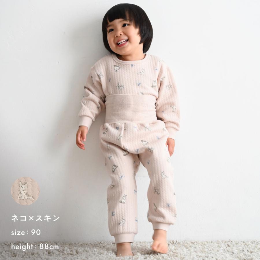 PUPPAPUPO 腹巻き付き ベビー パジャマ ニットキルト 長袖 腹巻 キッズ ルームウェア セットアップ 上下セット 80 90 100 110 男の子 女の子 子供 プッパプーポ | PUPPAPUPO | 06