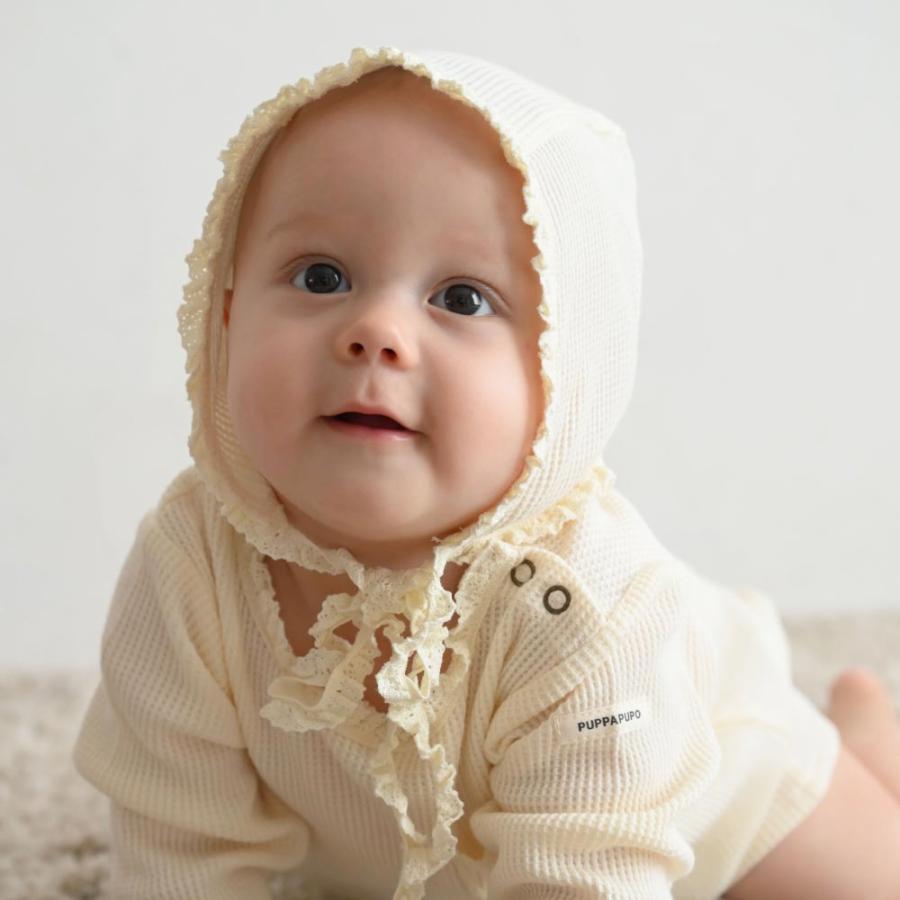 meltedbutter ロンパース　ボンネット プッパプーポ ワッフル ロンパース ボンネット付き – PUPPAPUPO