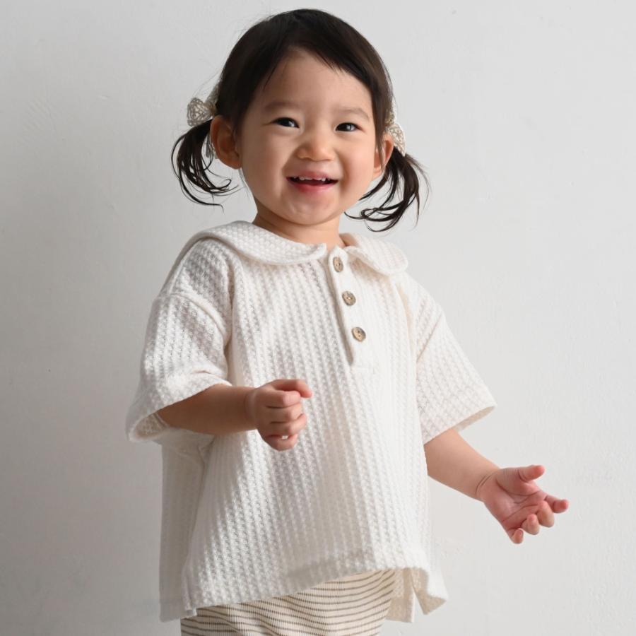 PUPPAPUPO（プッパプーポ） セーラーカラー 半袖 Tシャツ ニットソー
