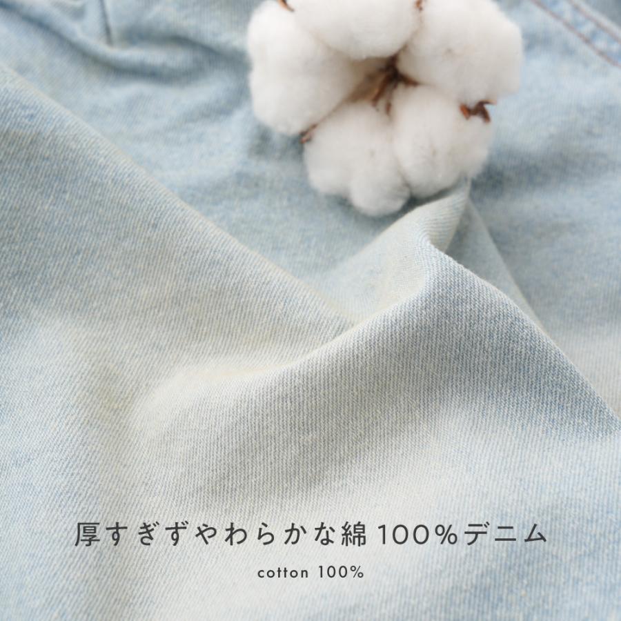 PUPPAPUPO（プッパプーポ） ステンカラー 半袖 シャツ デニム 綿100