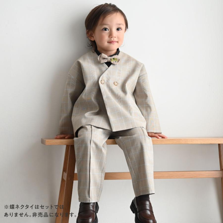 PUPPAPUPO セットアップ ノーカラージャケット フォーマルスーツ ジャケット 無地 シンプル キッズ  パンツ 90 100 110 120 130 子供服 男の子 プッパプーポ | PUPPAPUPO | 15