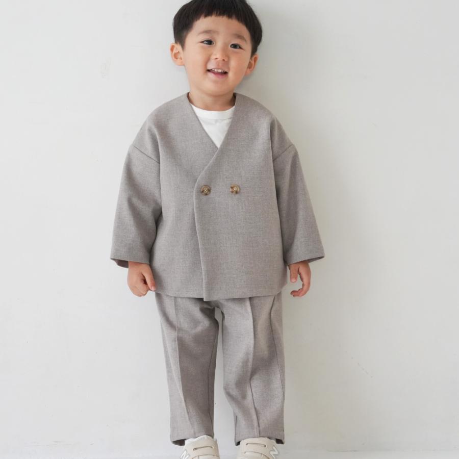 PUPPAPUPO セットアップ ノーカラージャケット フォーマルスーツ ジャケット 無地 シンプル キッズ  パンツ 90 100 110 120 130 子供服 男の子 プッパプーポ | PUPPAPUPO | 08