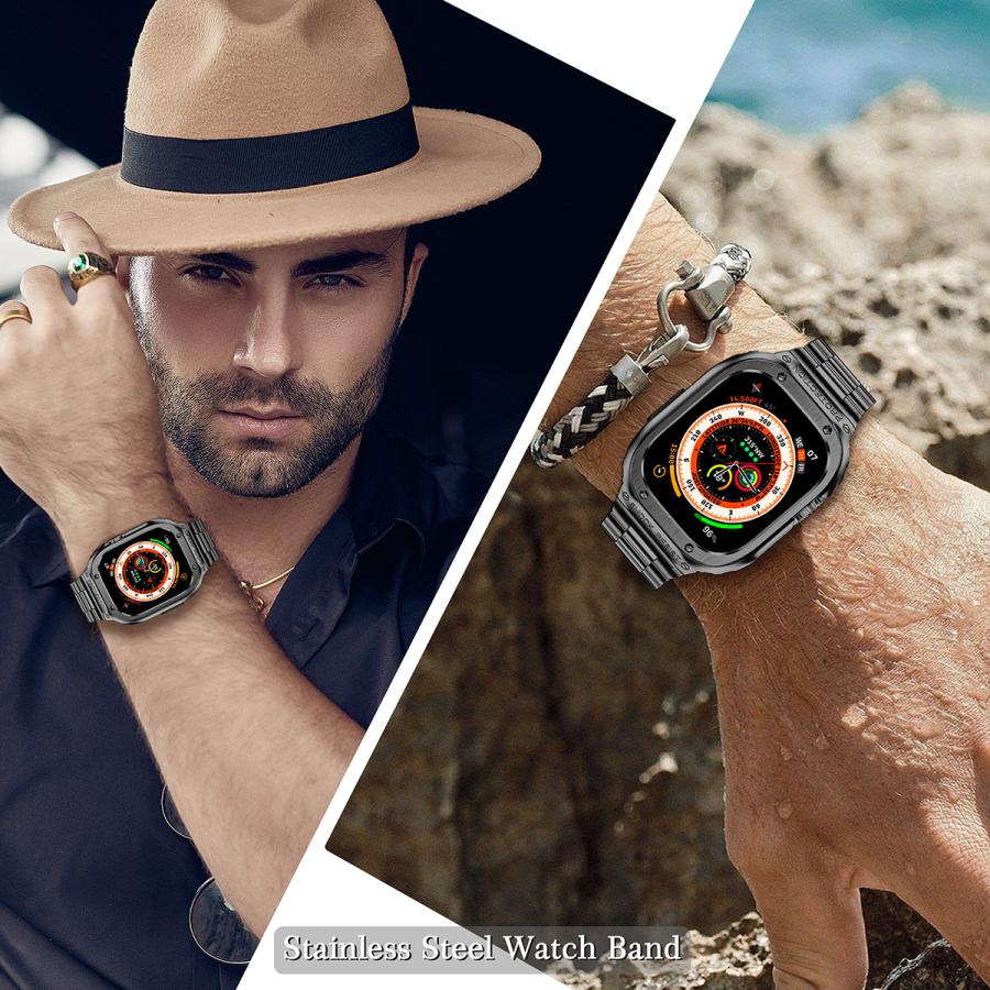 Apple Watch Ultra バンド 保護ケース付き 49mm アップルウォッチ 高級 
