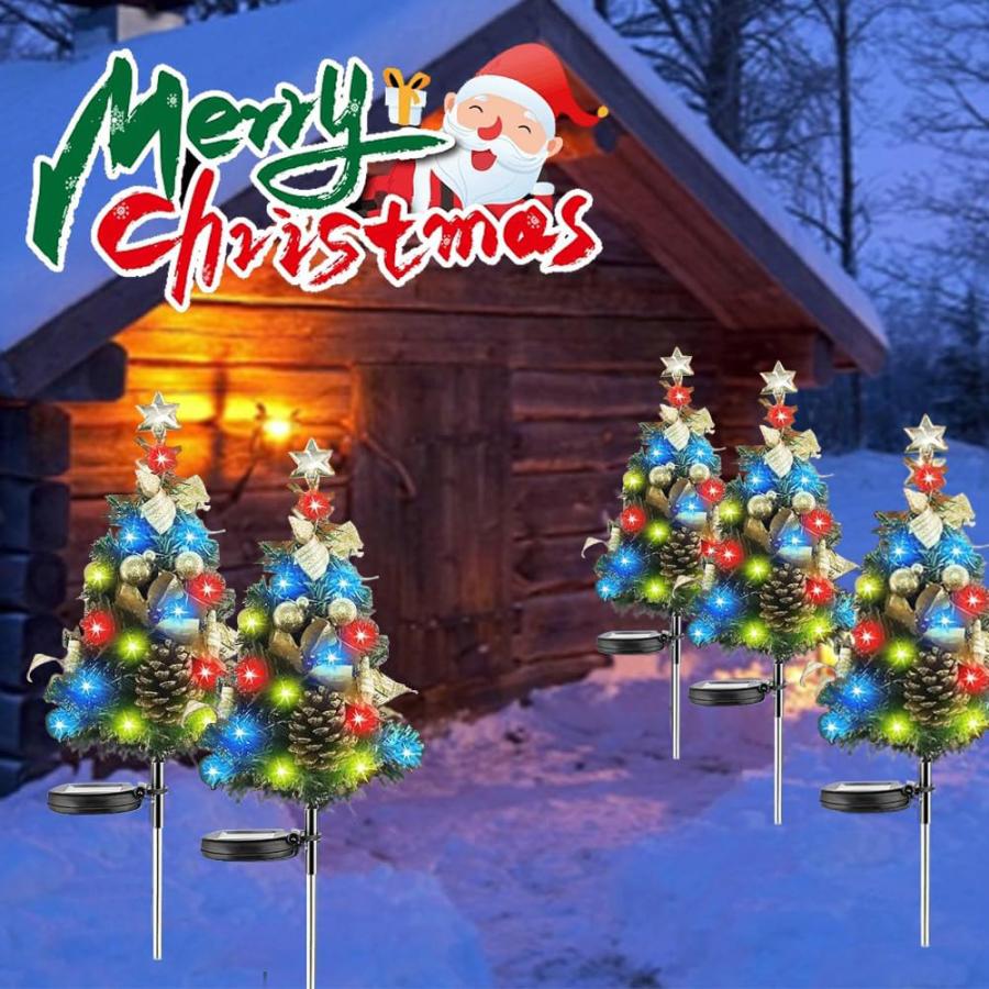 クリスマスツリー ソーラー ガーデンライト 2個入りセット クリスマス 