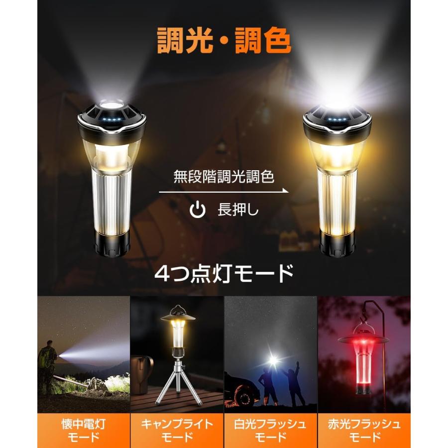 LEDランタン キャンプランタン 懐中電灯 3つの光源・4つ点灯モード