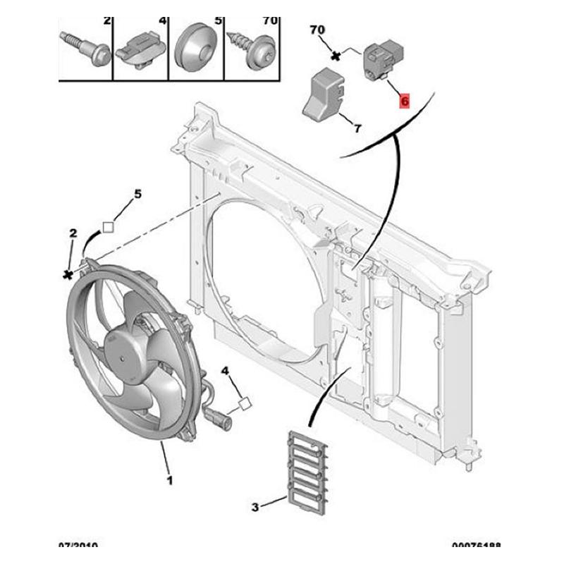 MSEURO 9673999980 ラジエーター ファン コントローラー リレー レジスター プジョー 308CC 308SW RCZ シトロエン DS5 DS6 DS5Ls 対応 冷却ファン｜pupushop｜02